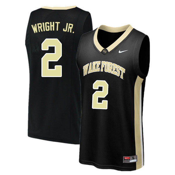 Men #2 Sharone Wright Jr. Wake Forest Demon Deacons College Basketball Jerseys Sale-Black
